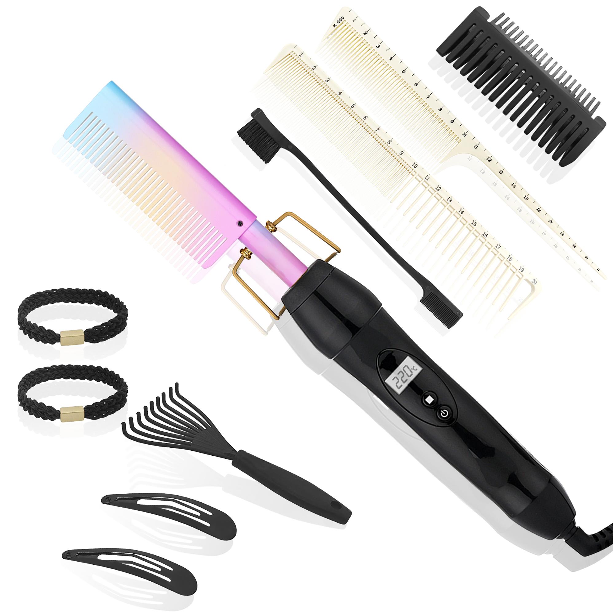Professional Five Temp Styling Essentials Damage-Free Straightening Hair Comb Set for Home Hotel Salon Use